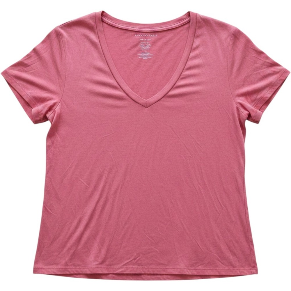 American Eagle Soft & Sexy V-Neck T-Shirt Rose Pink Modal Blend Womens XS
